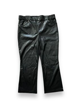 Michael Kors Black Faux Leather Pull-On Pants XL Vegan
